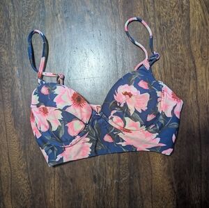 Tori Praver Swimwear Pink Floral Bikini Top